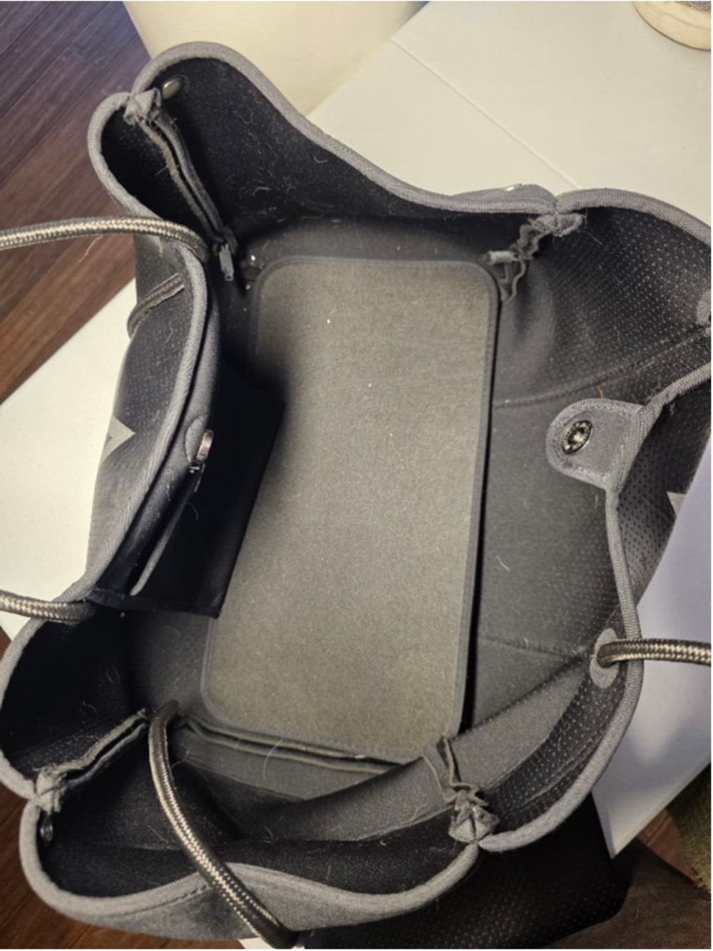 Haute Shore Black Neoprene Star Tote Bag Travel Gym Weekender - Picture 9 of 13